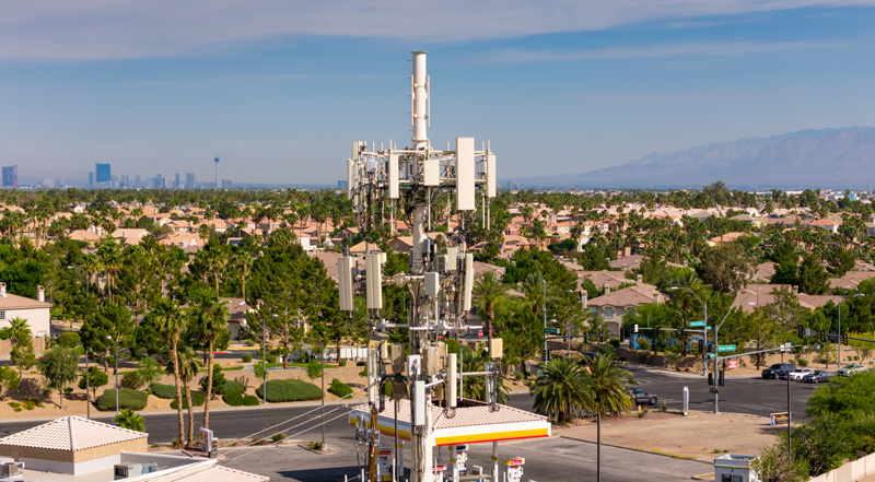 Large cell communication tower